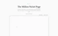The Million Nickel Page canvas with available pixel advertising space